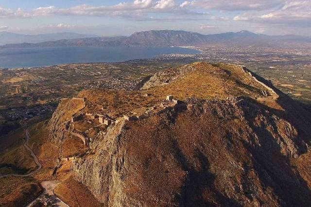 Acrocorinth - Aerial view of the Western summit